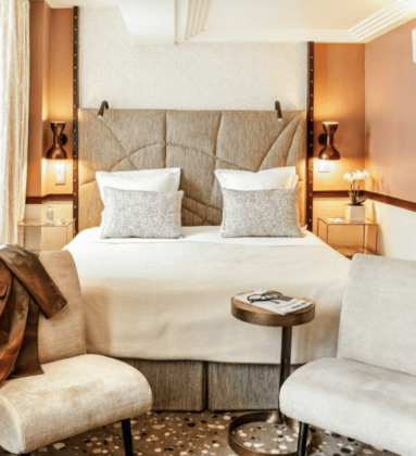 Hotel Therese Paris bed chari cushion