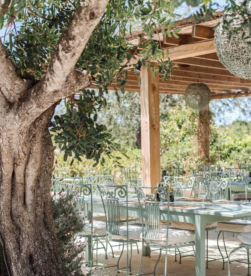 Aubergine Ibiza sunny garden table setting