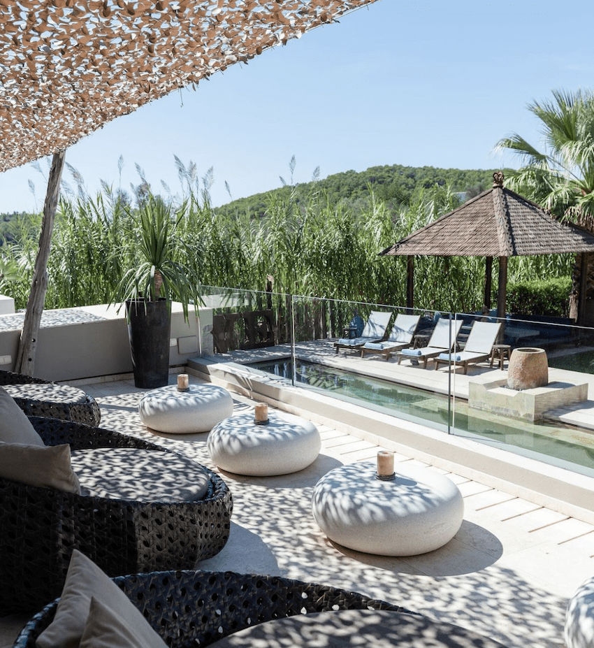 The Giri Ibiza sunbeds pool nature