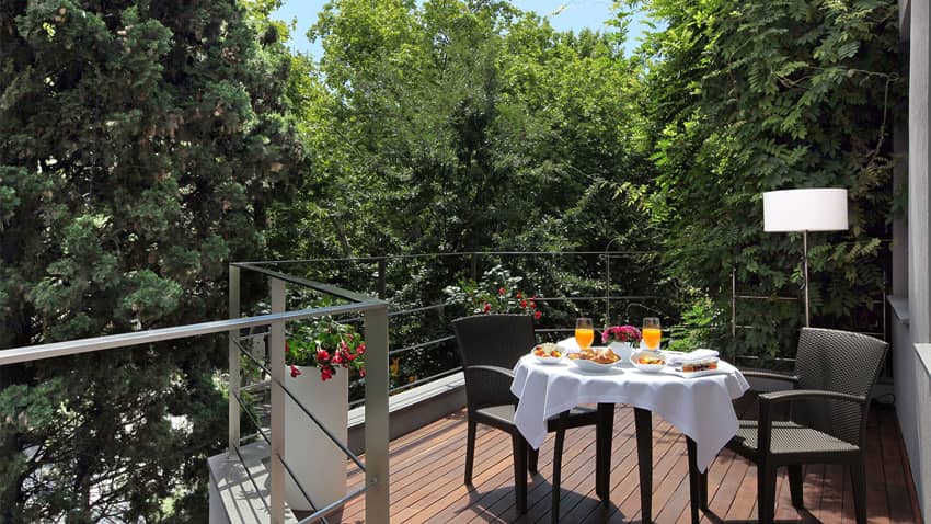 ABaC Barcelona suite private terrace outdoor dining garden view