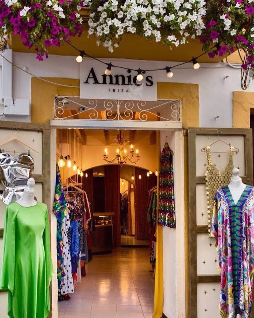 Annie's store Ibiza storefront dresses display