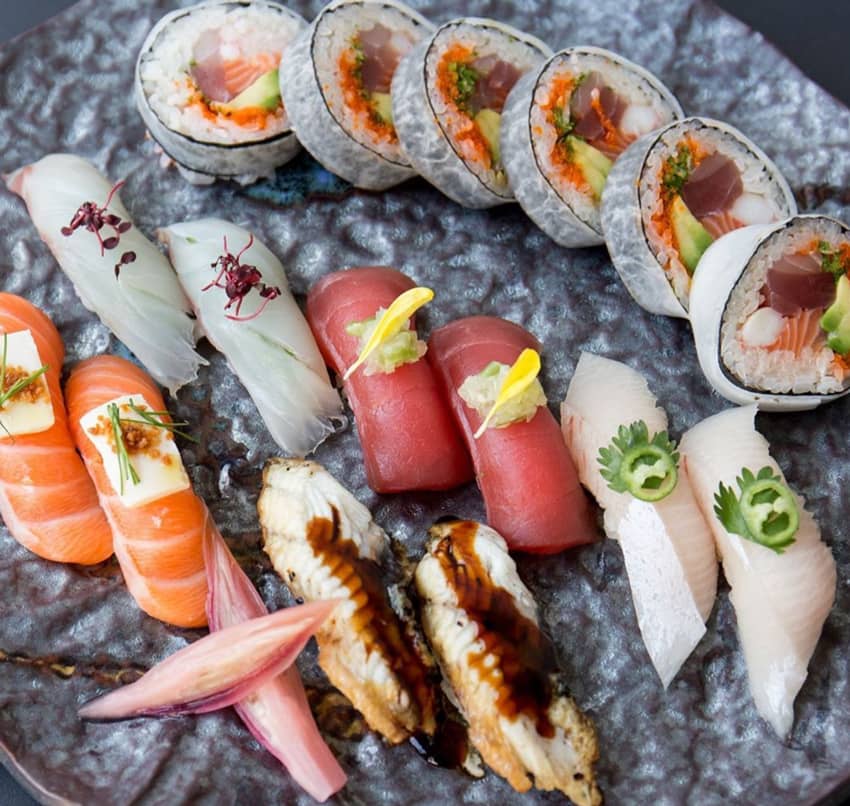 Nobu Barcelona assorted sushi and roll