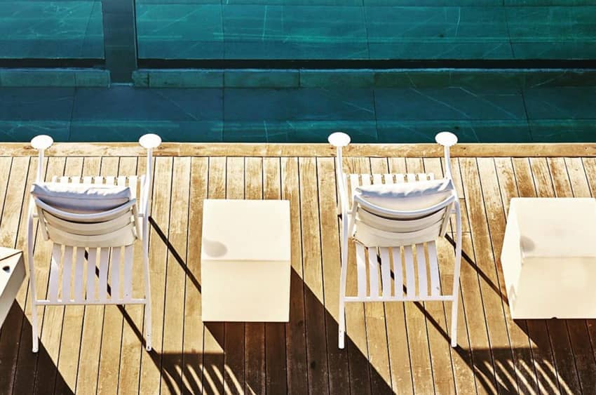 Ohla Barcelona pool chairs sundeck sunny day