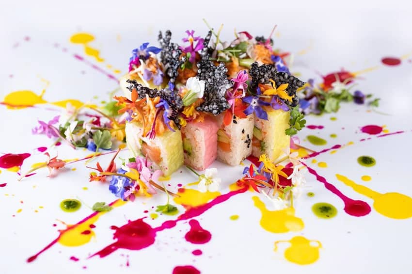Sushi Samba Heron Tower colorful plated maki