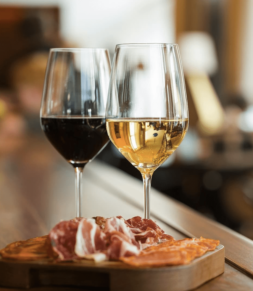 The Edition Barcelona glasses wine and charcuterie 