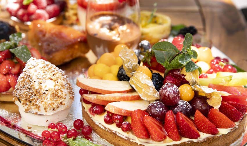 freshly baked pastries topped fresh fruits