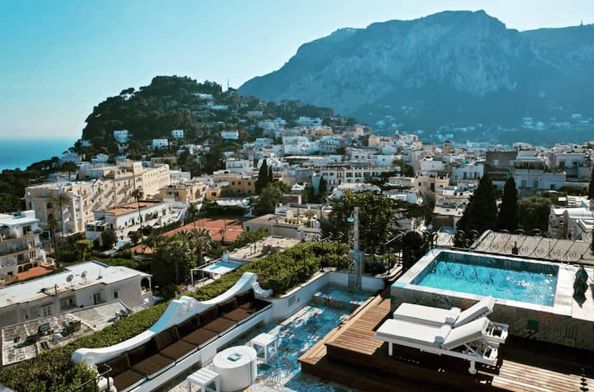 Capri Tiberio Palace rooftop pool city view
