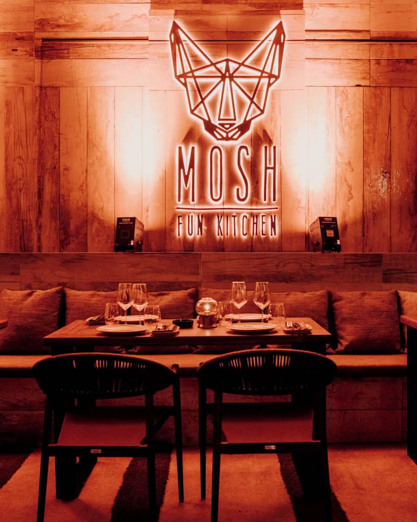 Mosh Fun Kitchen wooden wall logo