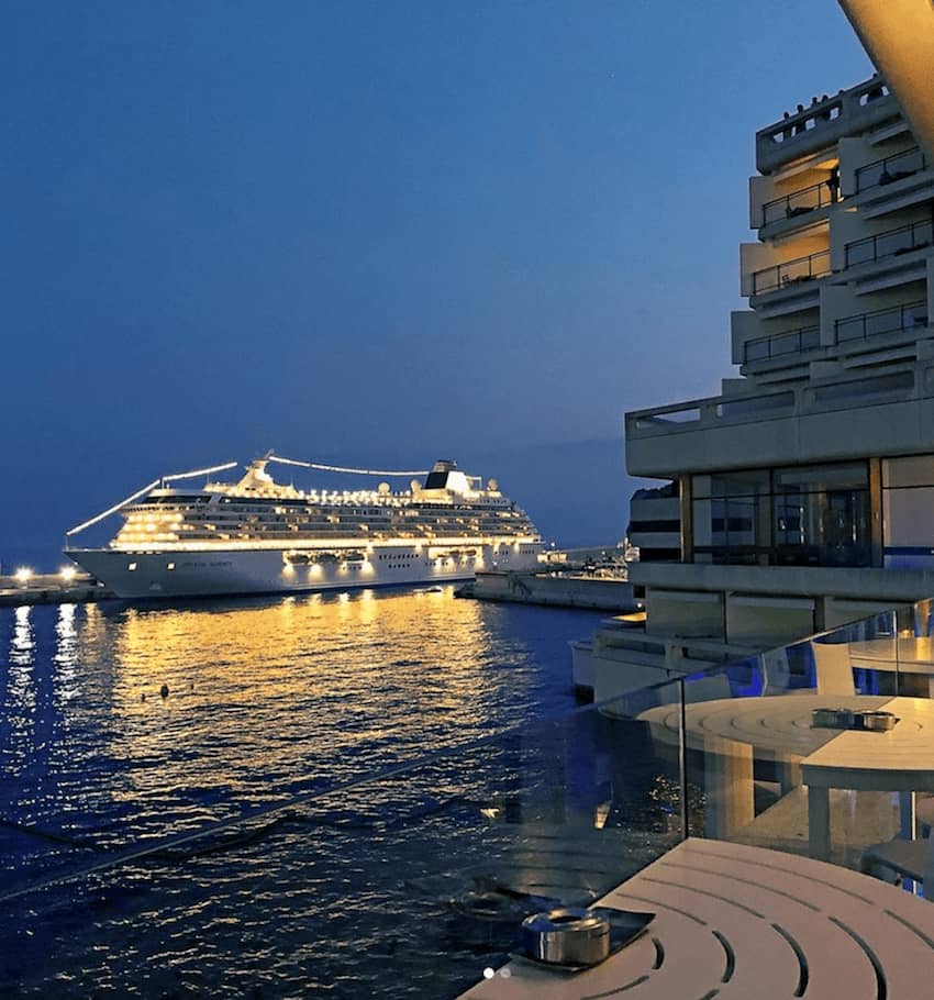 outdoor seating seaside cruise ship