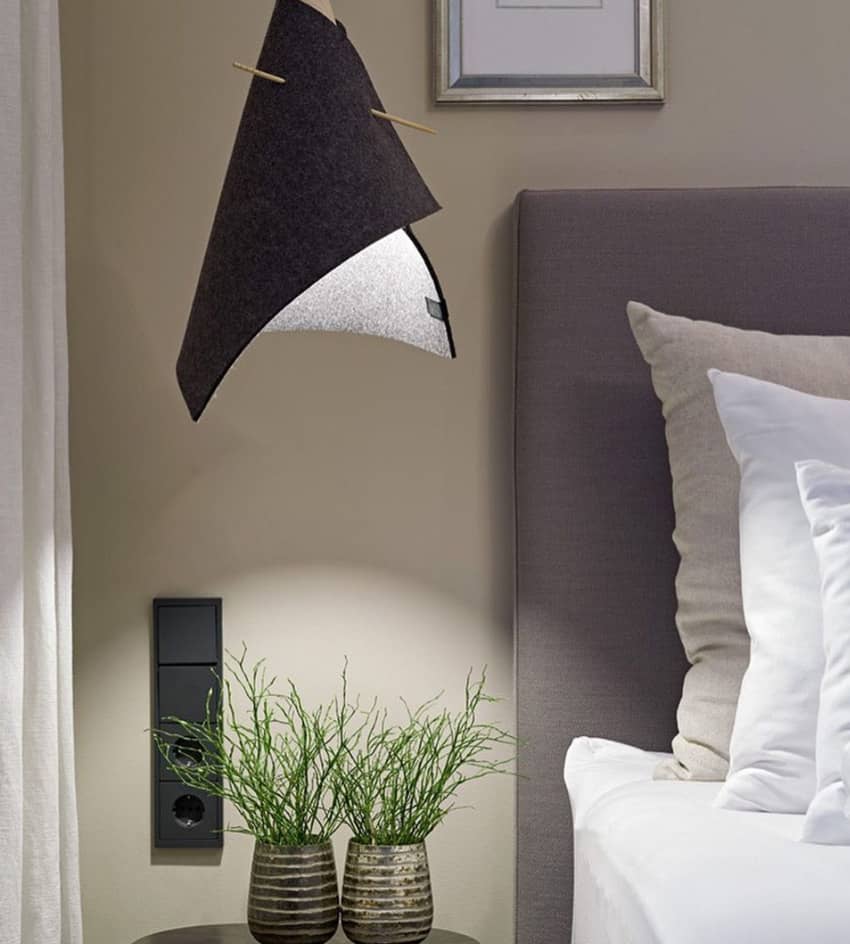 Bedroom Suite Plants Pillows Grey