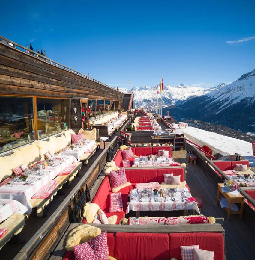 El Paradiso St Moritz Outside Food Drinks Tables