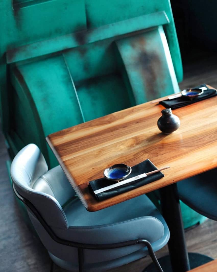 Tokio Restaurant Budapest Blue Table Wood