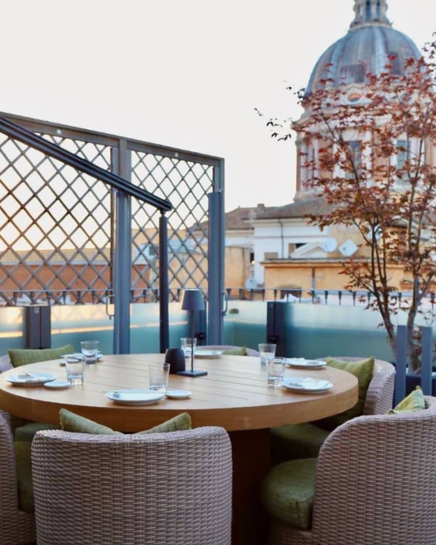 Zuma Restaurant Rome Outside Table View Plant