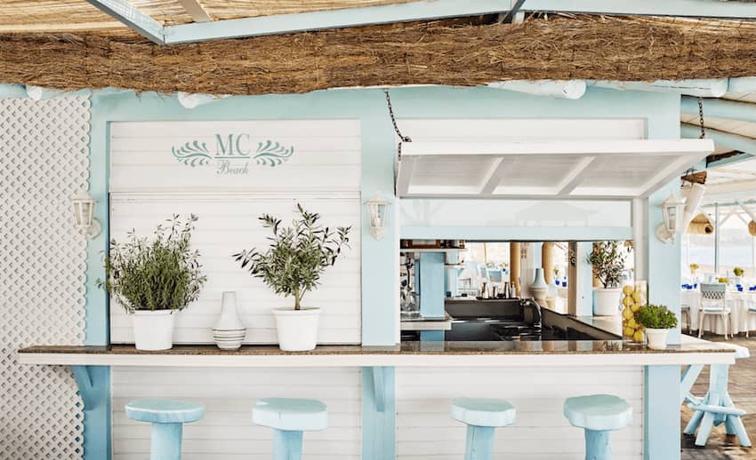 MC Beach Marbella open kitchen bar counter