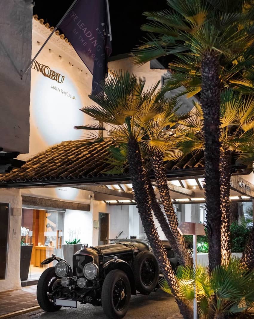 Nobu Restaurant Marbella entrance classic car