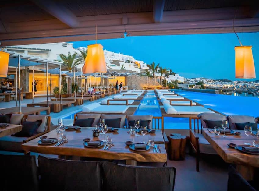 Zuma Mykonos luxury dining outdoor poolside