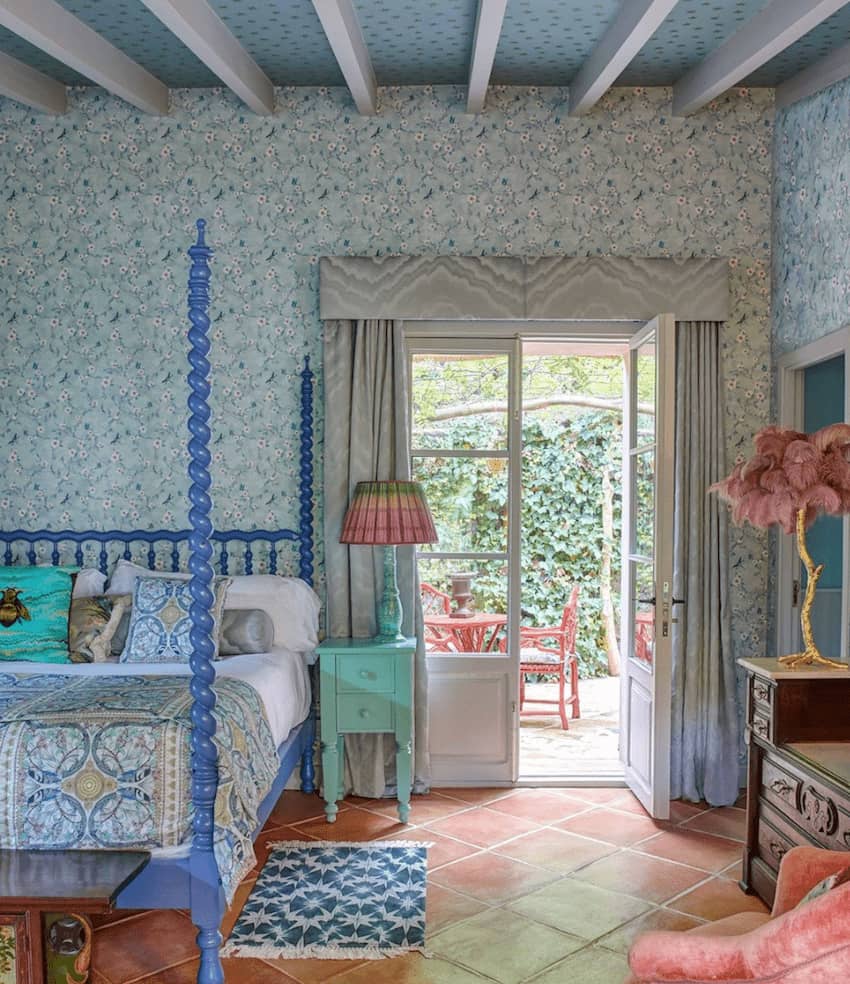 designer suite bedroom king size vibrant colors