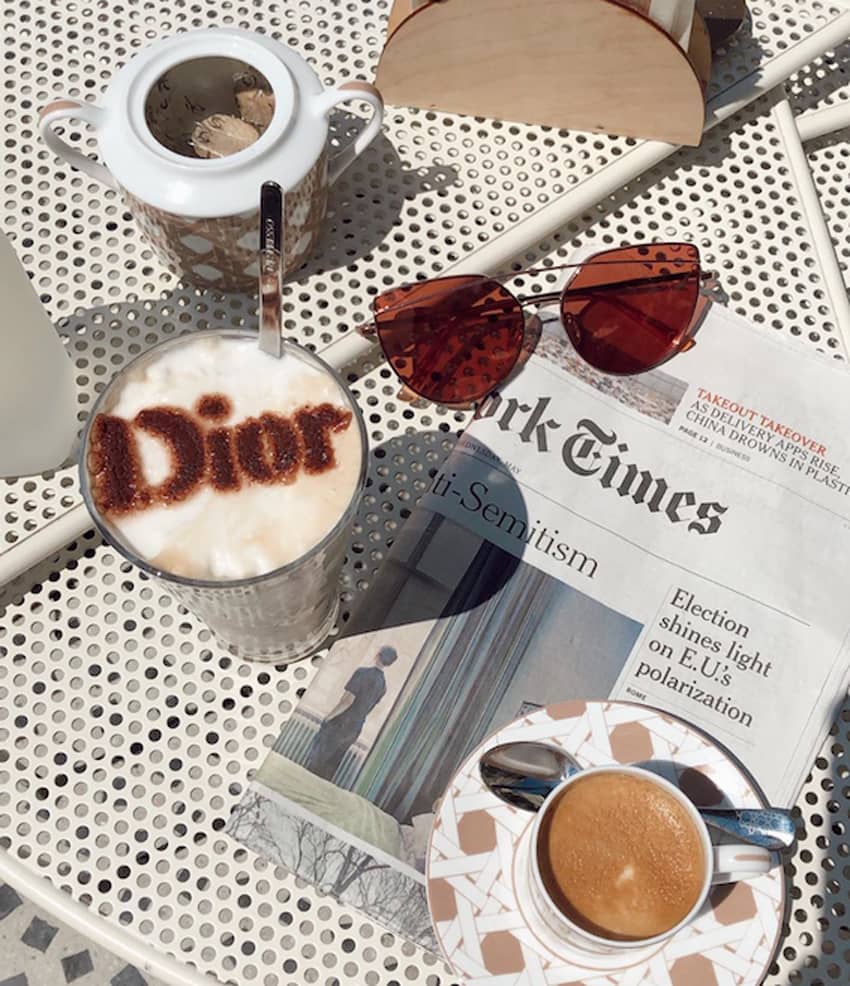 favorite capuccino with dior logo
