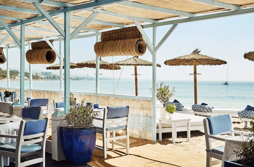 outdoor seating beach sea view
