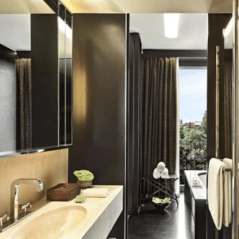 Bvlgari Hotel Milan Bathroom Black Chique Towels Green
