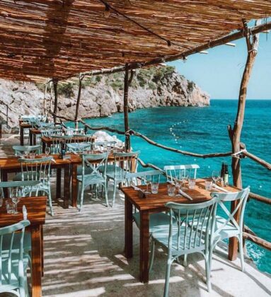 Cas Patro March cliffside dining seafront