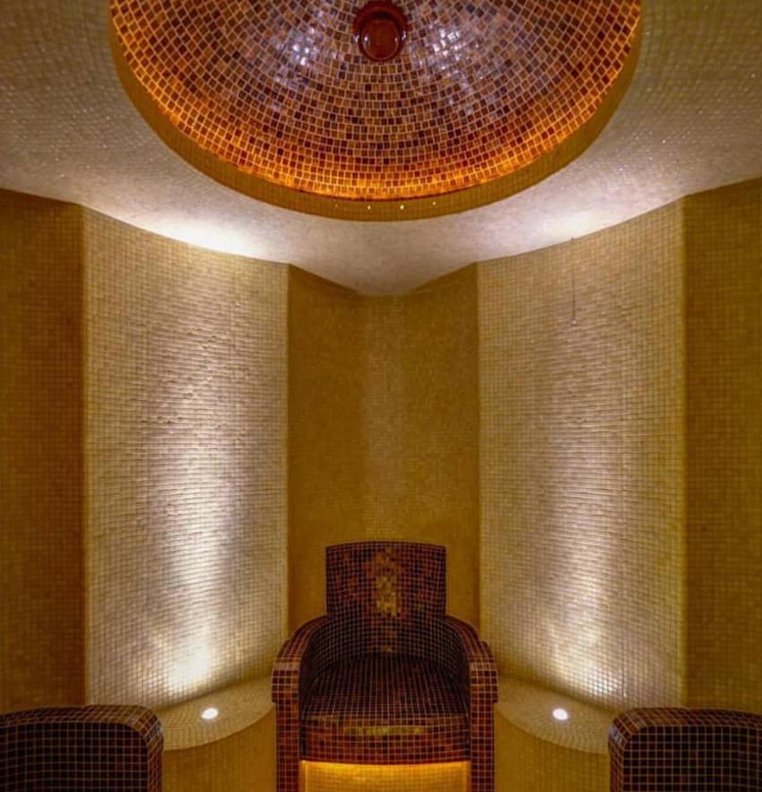 Monastero Santa Rosa breathtaking spa interior design lights ceiling