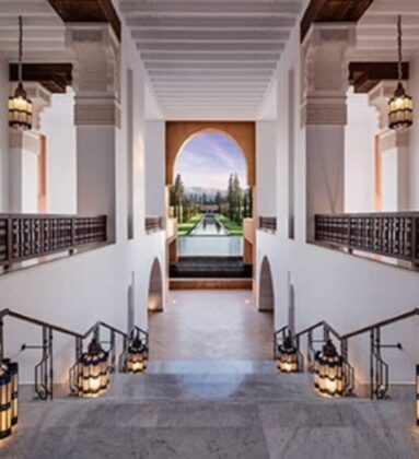 The Oberoi Marrakech lined lantern stairs