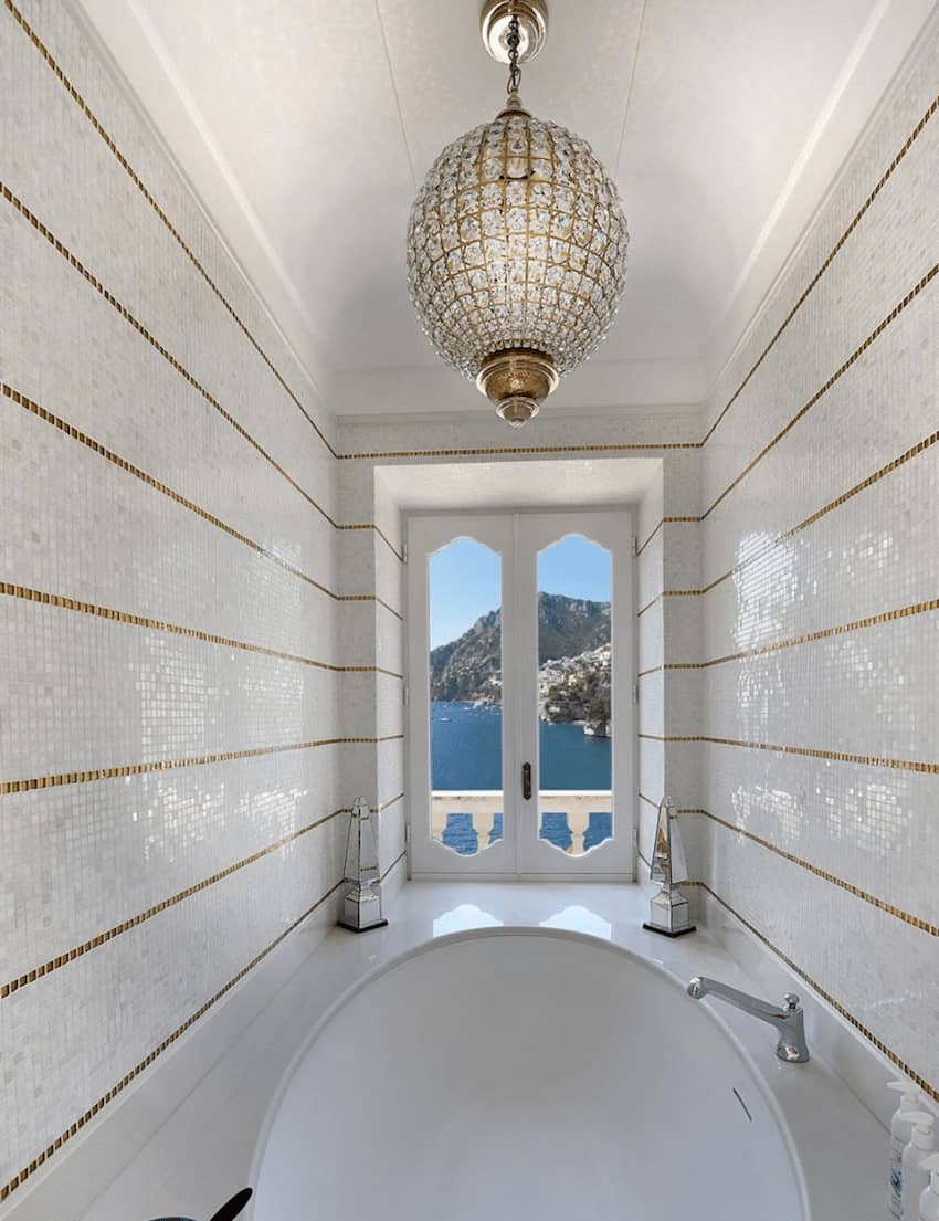 Villa Treville Positano elegant sink ceiling