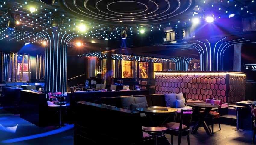 ripple ceiling design led lights nightclub