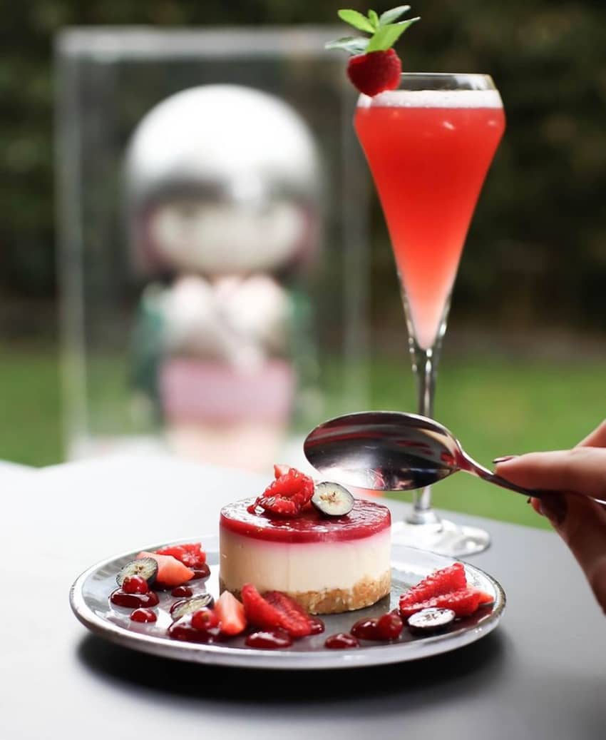 signature mouthwatering cheesecake pink cocktail