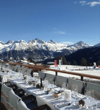 Salastrains St. Moritz terrace snow piste