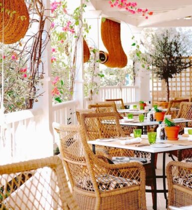 Golf Club Hotel Marbella terrace dining rattan chairs