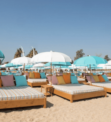 Le Palme Beach Club sunbeds parasols