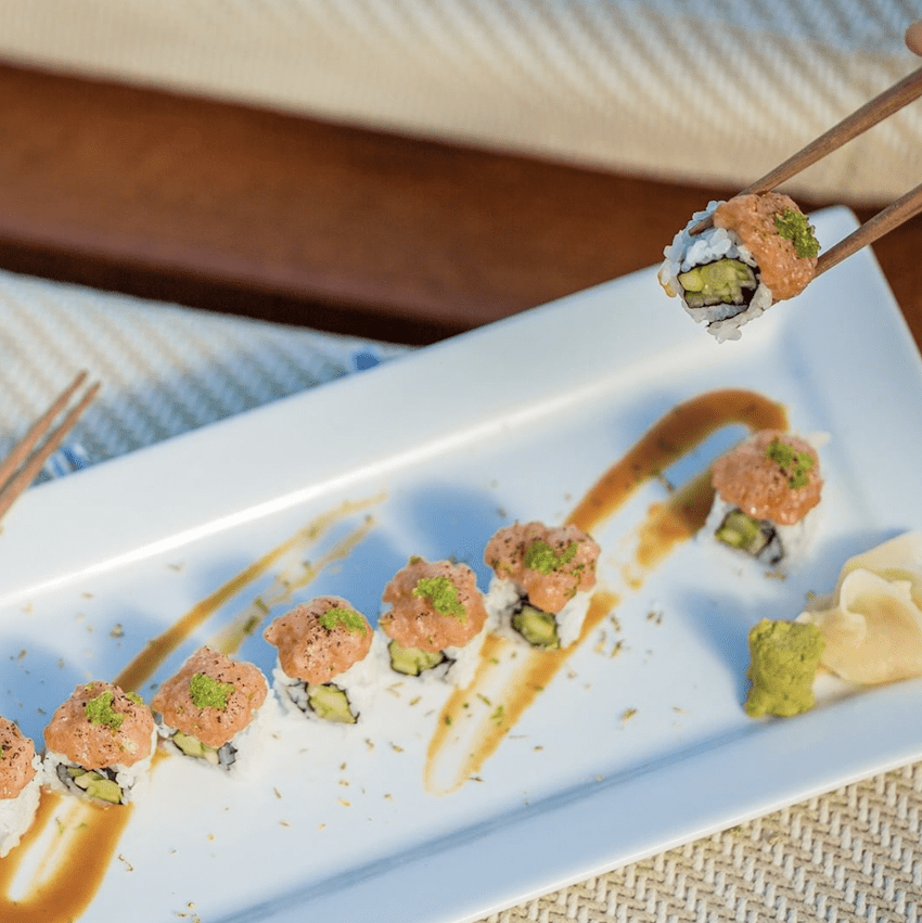 Nammos Mykonos salmon sushi