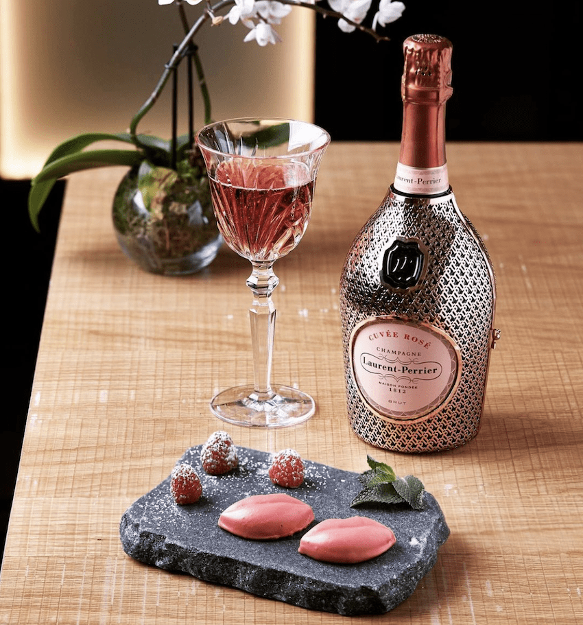 champagne chocolate red fruit