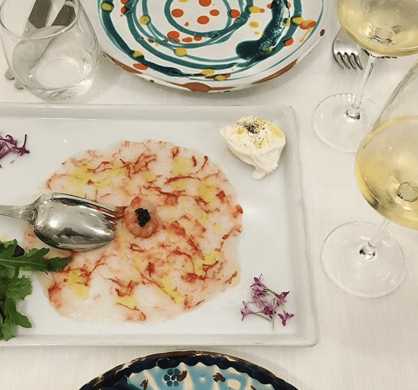white wine fish burrata plaids