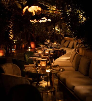 Laylah Ibiza restaurant big couch cozy nature
