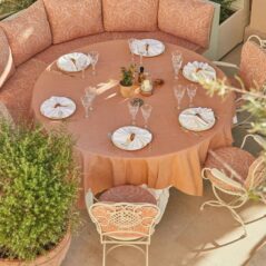 restaurant terrace diner orange style plants